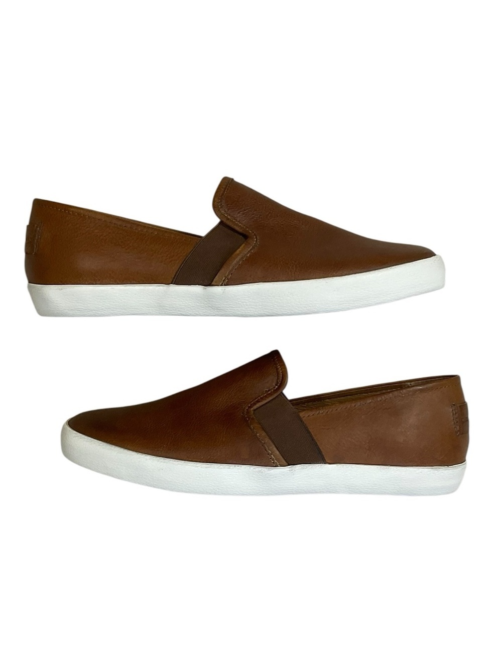 Frye Dylan Slip On Sneakers Brown Cognac Leather Womens 9.5 Casual Comfort